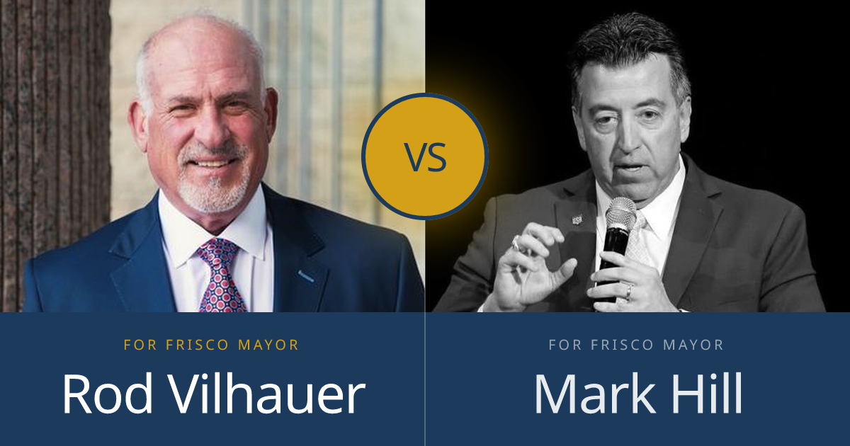 Rod Vilhauer vs. Mark Hill | Frisco Mayor Runoff Comparison | Rod ...